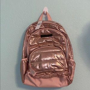 Justice rose gold shimmer backpack